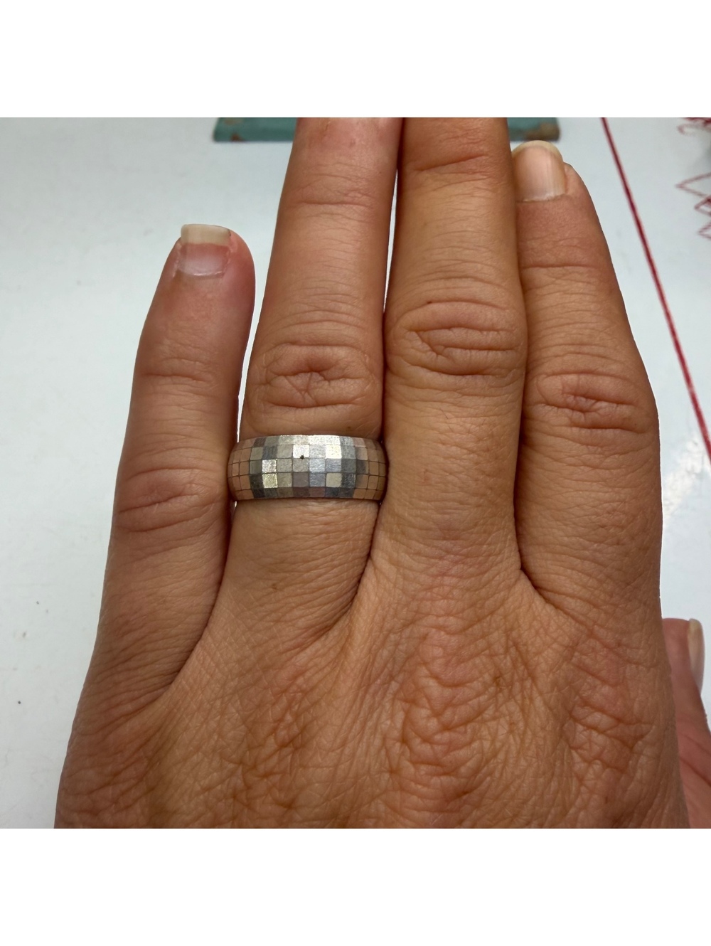 Sterling silver disco ball vibes ring size 8 vintage